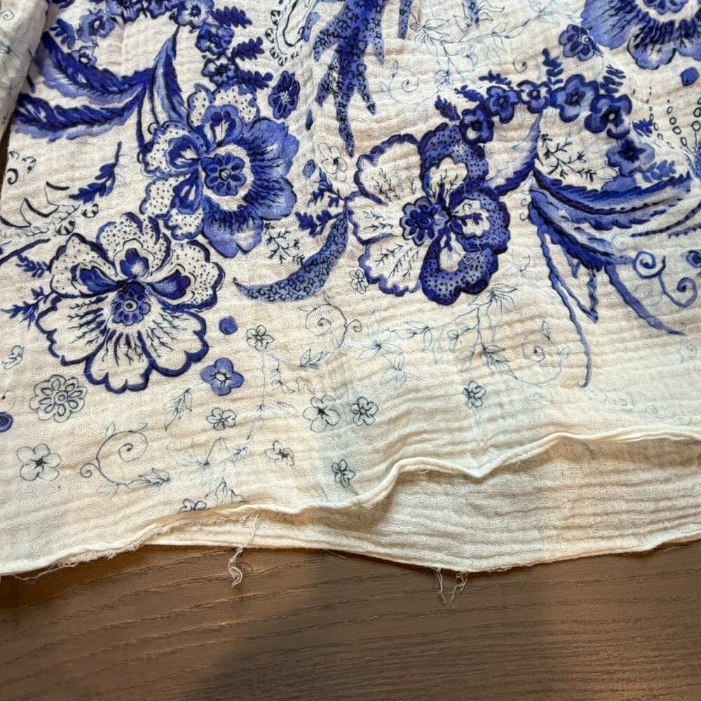 Bailey 44 Women Top XS Farmers Market Vintage Blue Floral Off shoulder - Picture 7 of 8